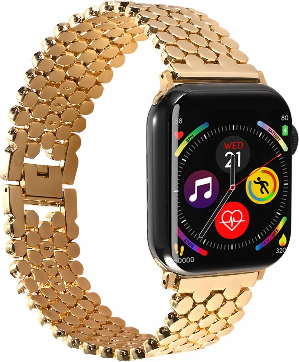 Selected Honingraat RVS Band - Apple Watch 42mm/40mm Goud