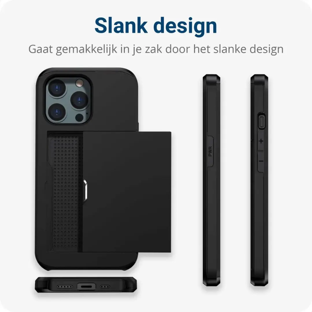 Selected Hoesje iPhone 15 Pro Kaarthouder - 2 Pasjes Zwart