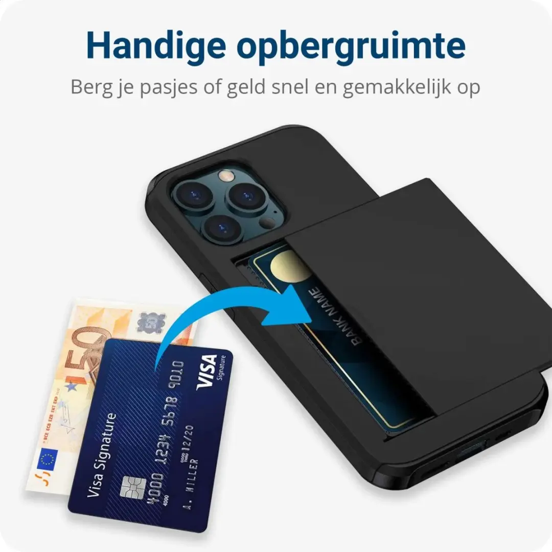 Selected Hoesje iPhone 15 Pro Kaarthouder - 2 Pasjes Zwart