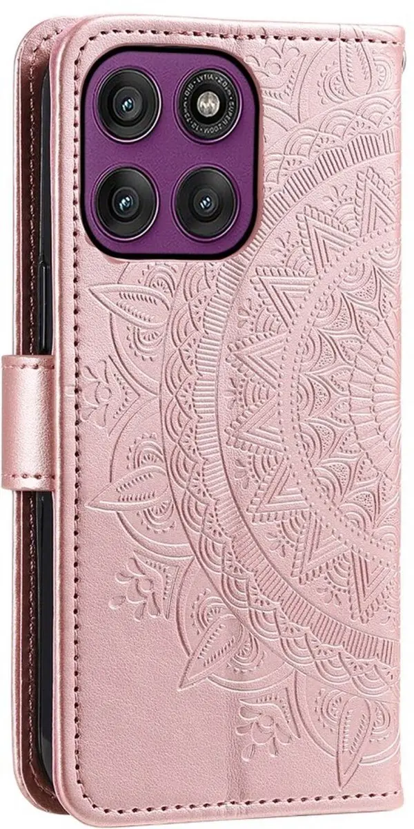 Selected Hoesje Motorola Moto G86 Mandala - Roze Goud - 3 Pasjes
