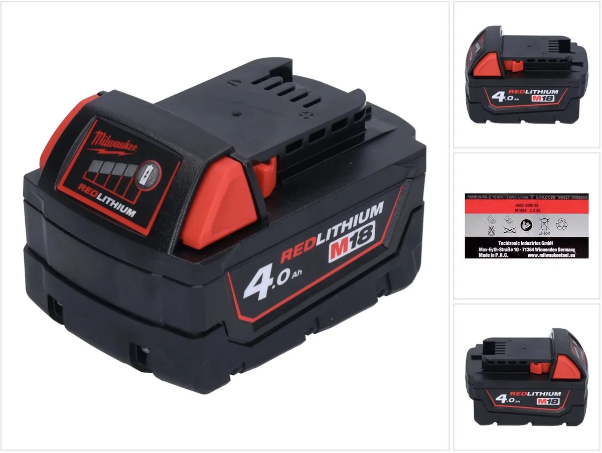Milwaukee M18 B4 Accu 18V 4.0Ah Li-Ion 4932430063