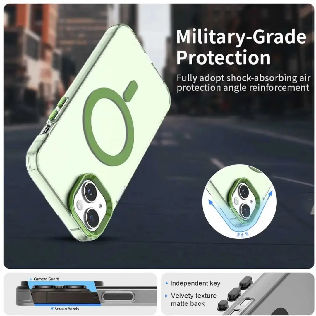 Selected Backcover Hoesje iPhone 14/13 MagSafe - Groen Transparant