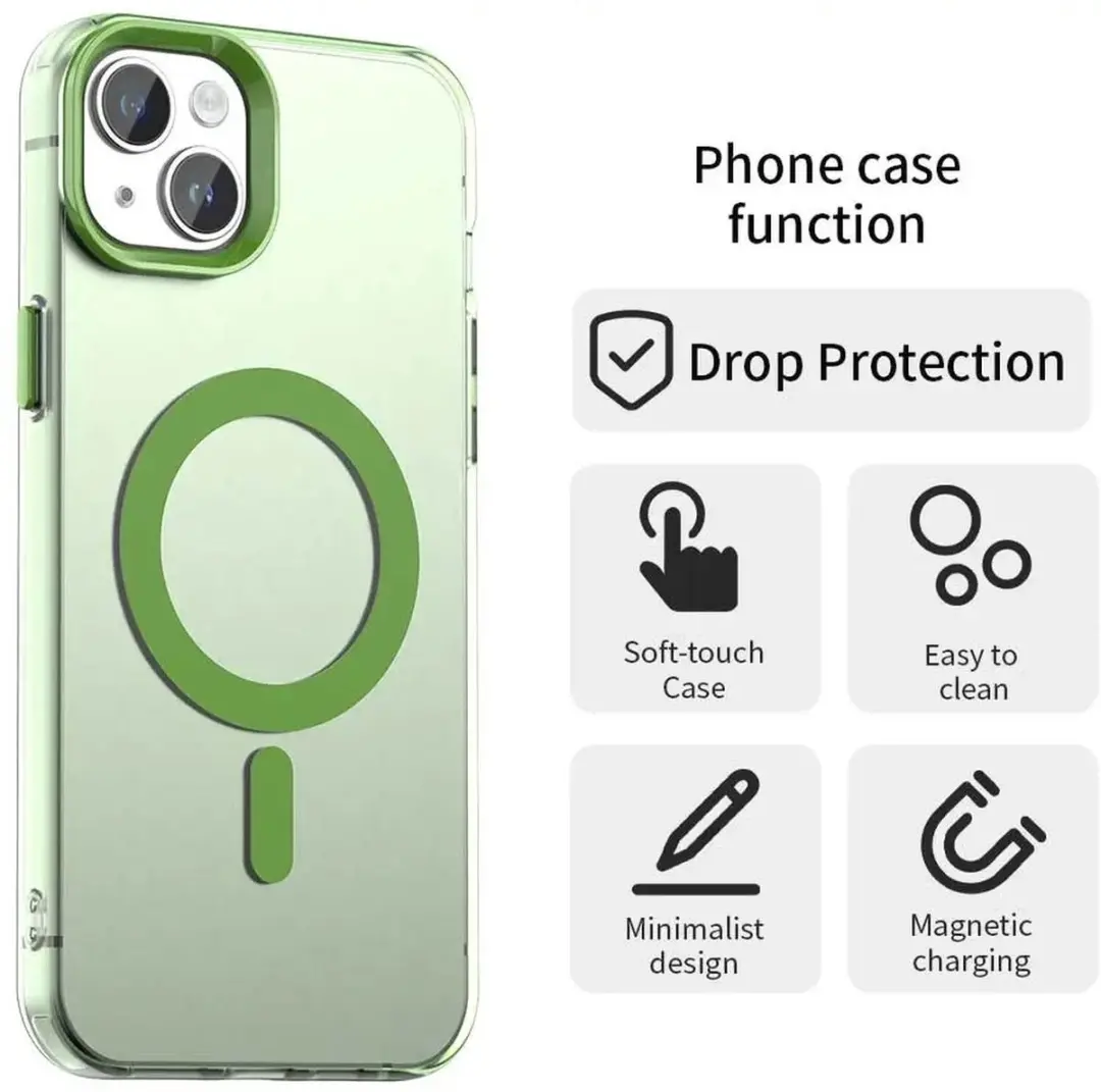 Selected Backcover Hoesje iPhone 14/13 MagSafe - Groen Transparant