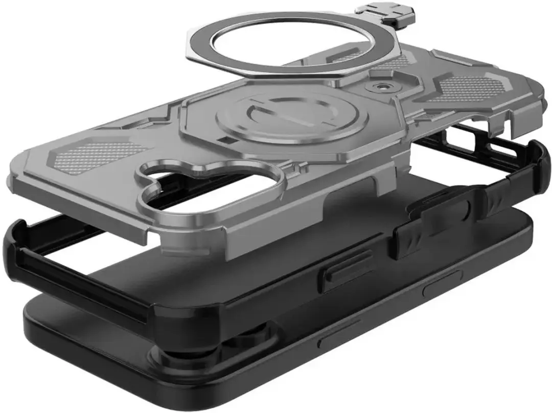 Selected iPhone 17 Hoesje Grijs - MagSafe Kickstand