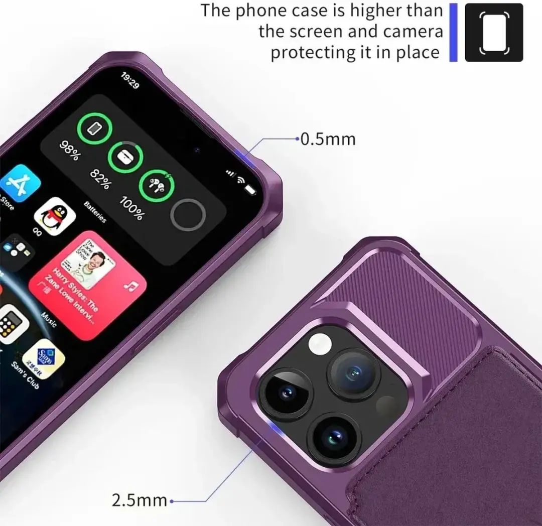 Selected Portemonnee Hoesje iPhone 15 Pro - 4 Pasjes - Paars