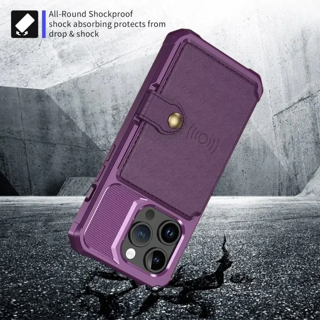 Selected Portemonnee Hoesje iPhone 15 Pro - 4 Pasjes - Paars