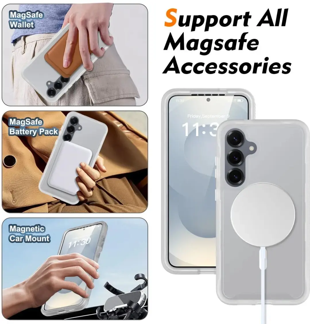 Selected Hoesje Samsung Galaxy S25 Plus - Matte Transparant - MagSafe
