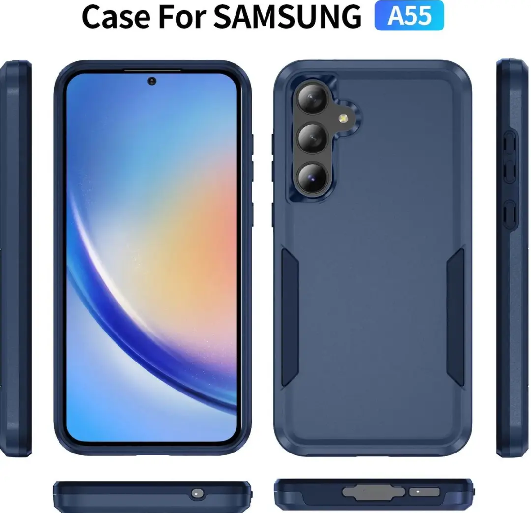 Selected Back Cover Samsung Galaxy A55 Rugged Hoesje - Blauw