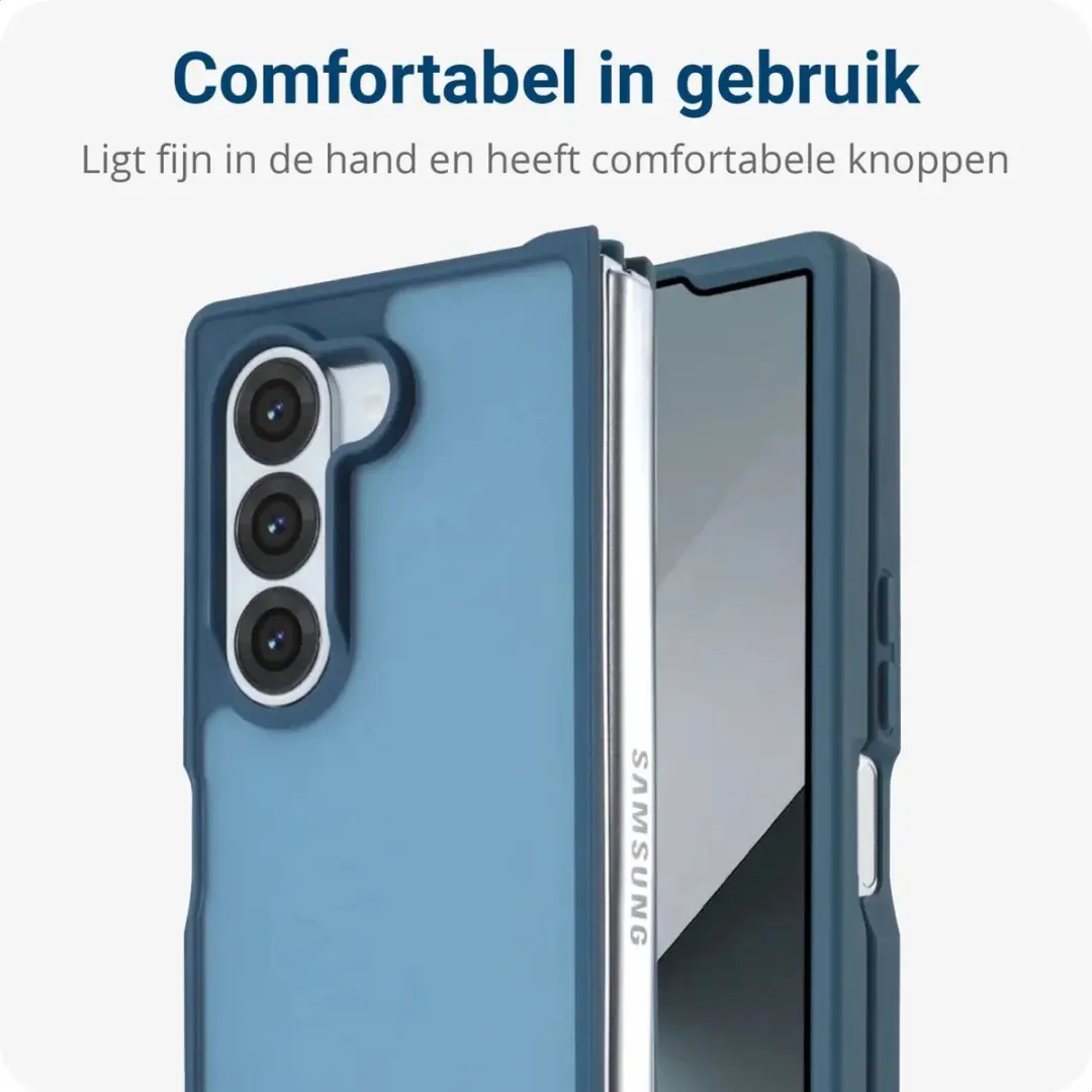 Selected by GSMpunt Samsung Galaxy Z Fold6 Hoesje - Blauw Mat