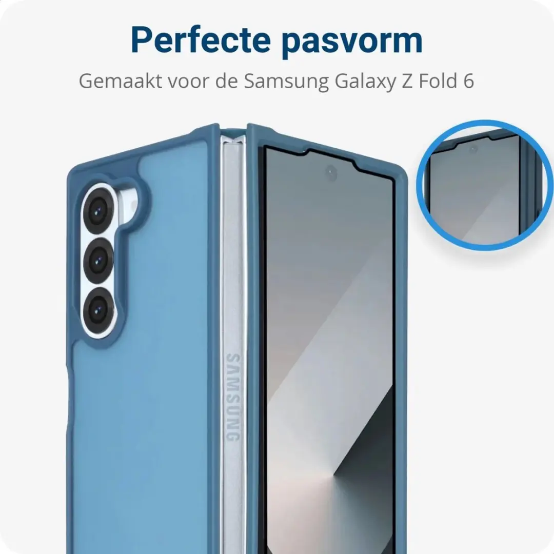 Selected by GSMpunt Samsung Galaxy Z Fold6 Hoesje - Blauw Mat