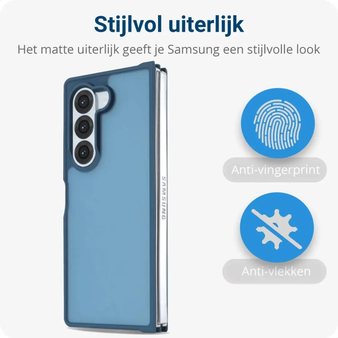 Selected by GSMpunt Samsung Galaxy Z Fold6 Hoesje - Blauw Mat