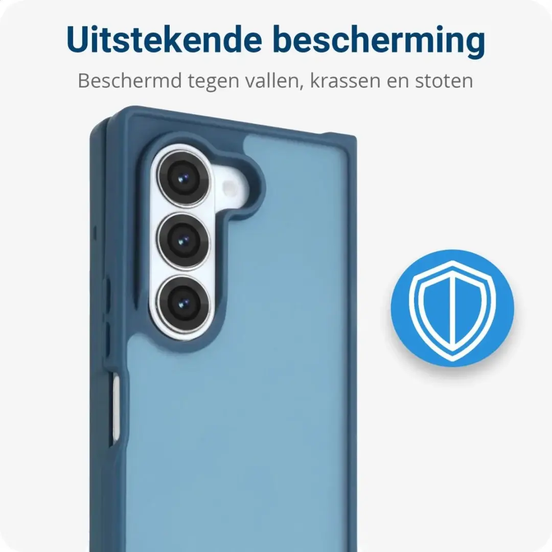 Selected by GSMpunt Samsung Galaxy Z Fold6 Hoesje - Blauw Mat