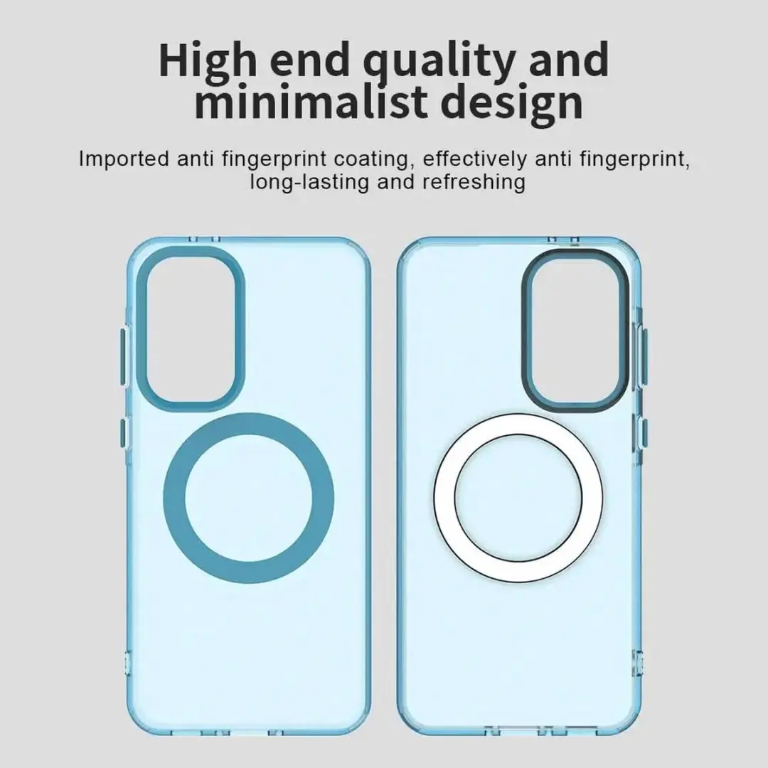 Selected MagSafe Backcover Hoesje Samsung Galaxy A56/A36 - Blauw & Transparant