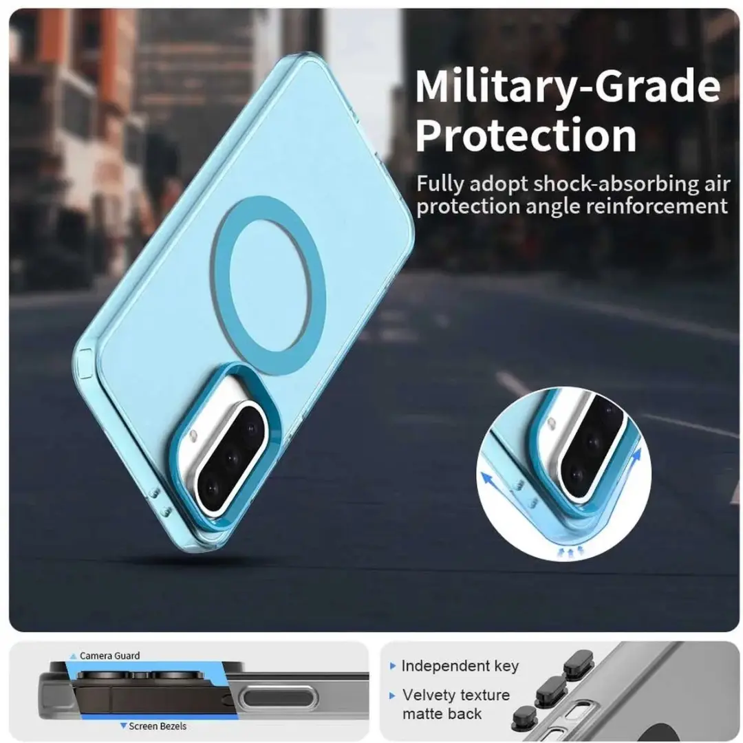 Selected MagSafe Backcover Hoesje Samsung Galaxy A56/A36 - Blauw & Transparant