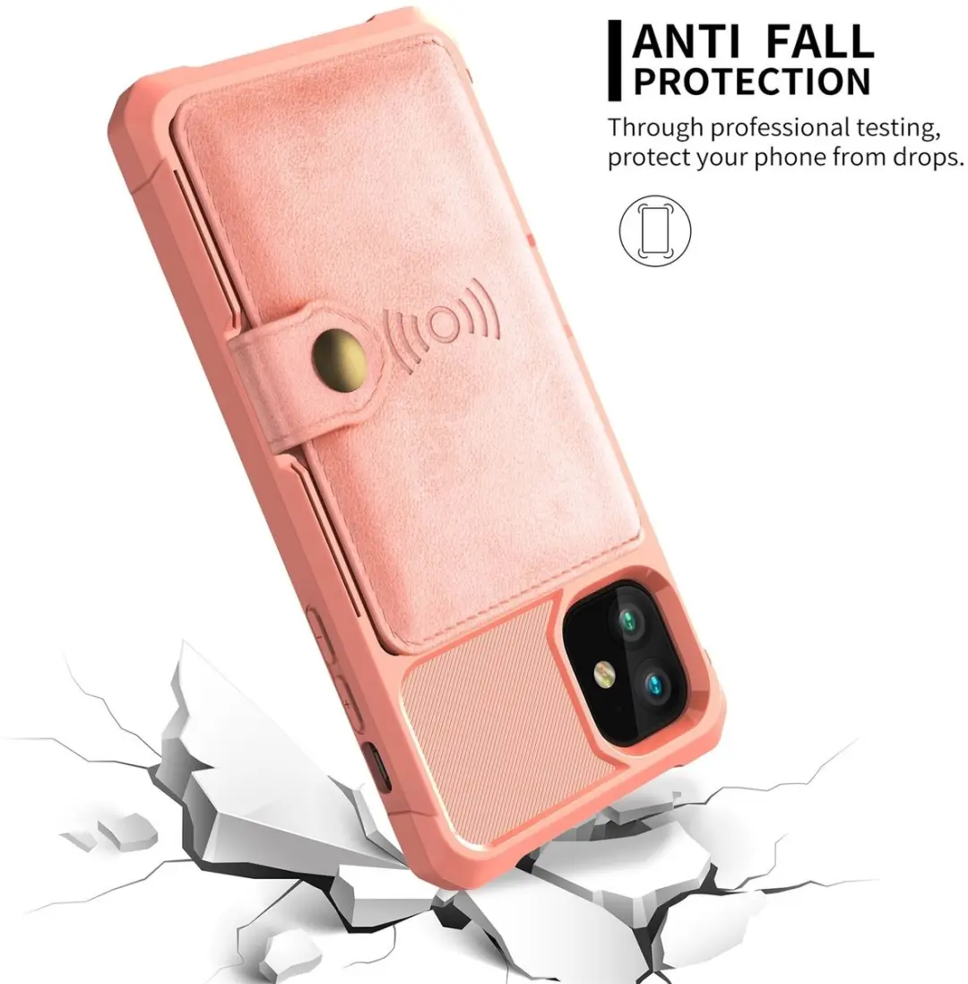 Selected Portemonnee Hoesje iPhone 11 - Roze - 4 Pasjes