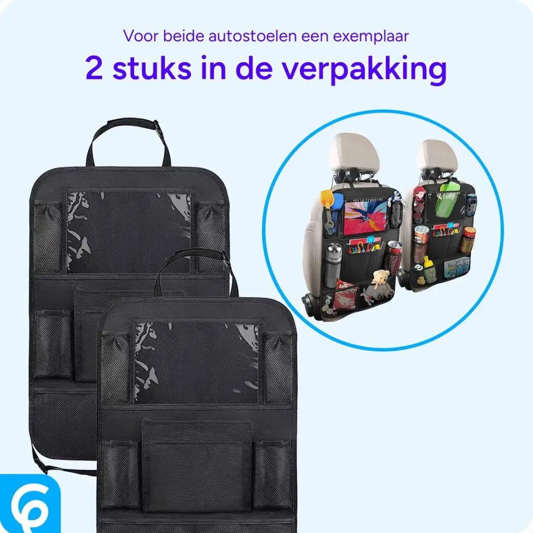 Selected Autostoel Organizer - 2-Pack Zwart