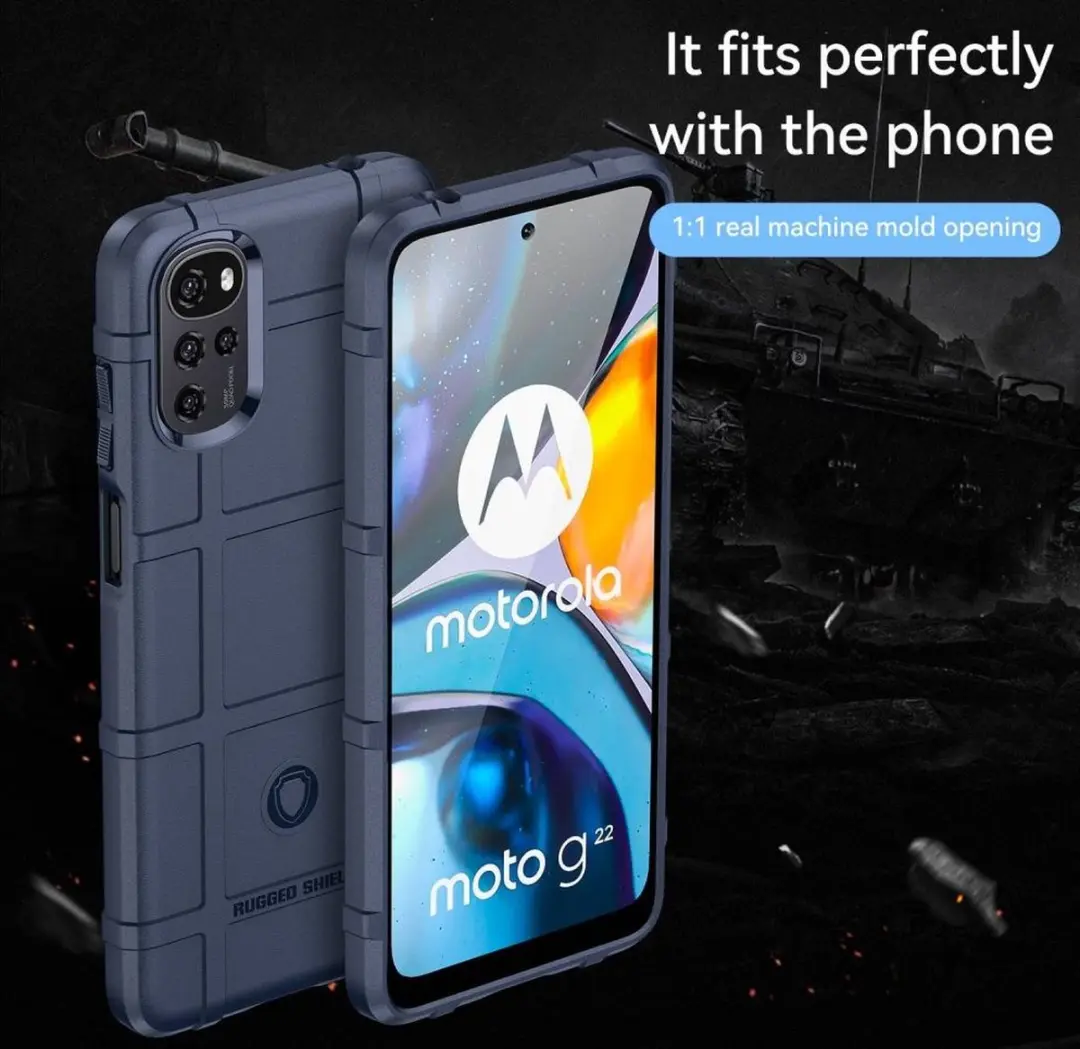 Selected Rugged Shield Hoesje Motorola Moto E32 - Blauw