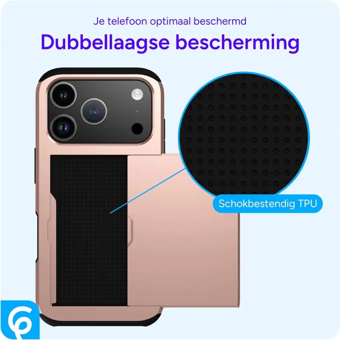 Selected Hoesje iPhone 17 Pro Max Roze - Kaarthouder 2 Pasjes