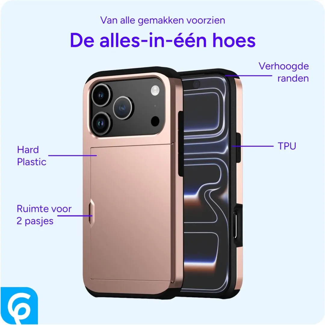 Selected Hoesje iPhone 17 Pro Max Roze - Kaarthouder 2 Pasjes