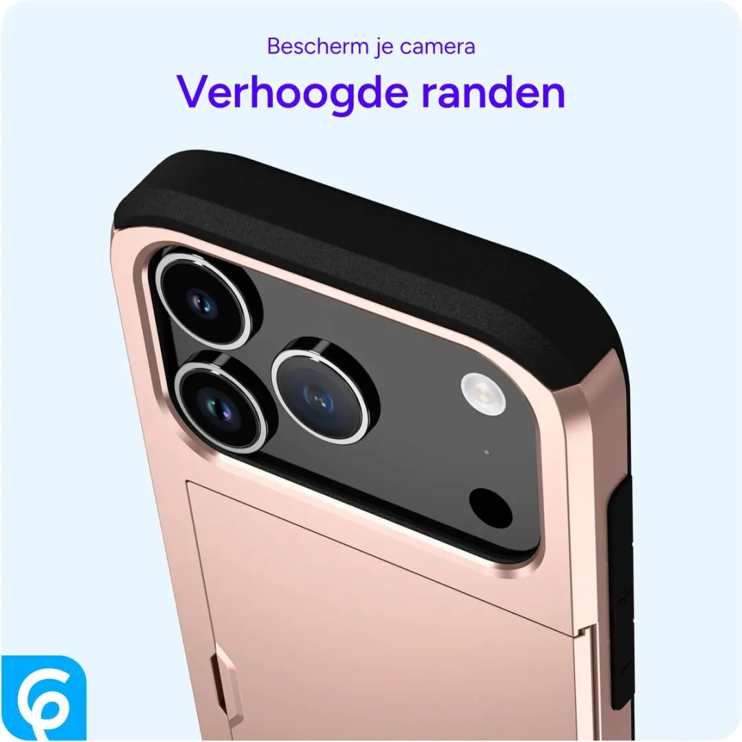 Selected Hoesje iPhone 17 Pro Max Roze - Kaarthouder 2 Pasjes
