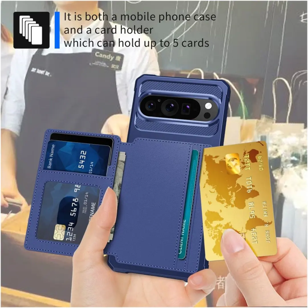 Selected Portemonnee Hoesje Google Pixel 10/10 Pro - 4 Pasjes - Blauw - afbeelding 6 van 6