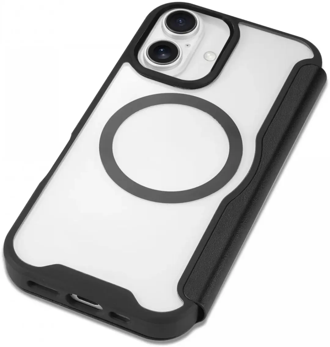Selected Portemonnee Hoesje iPhone 16 Plus - MagSafe - Zwart/Transparant