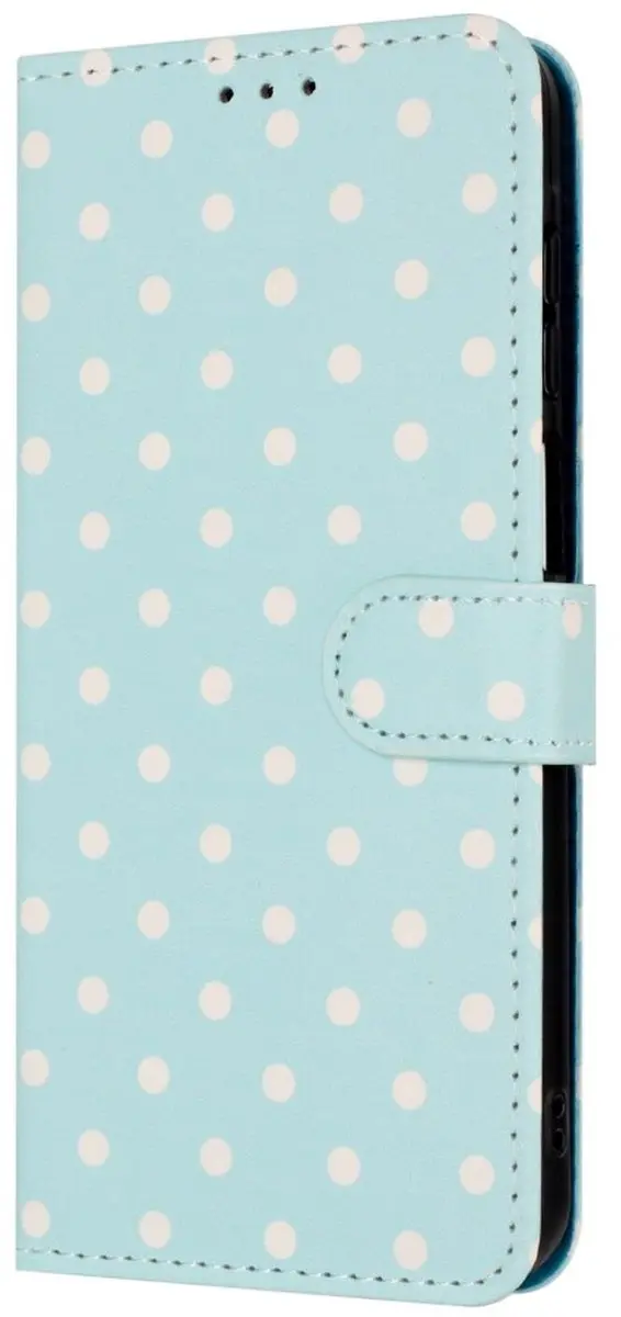 Selected Hoesje Samsung Galaxy A17/A26 Polka Dot Wallet - Blauw