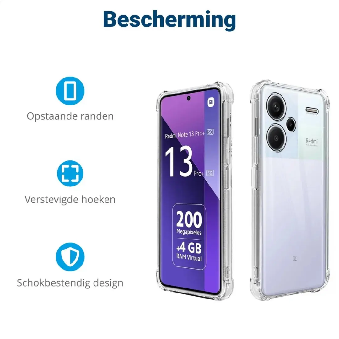 Selected Transparant TPU Hoesje Xiaomi Redmi Note 13 Pro+ - Schokbestendig - afbeelding 6 van 6