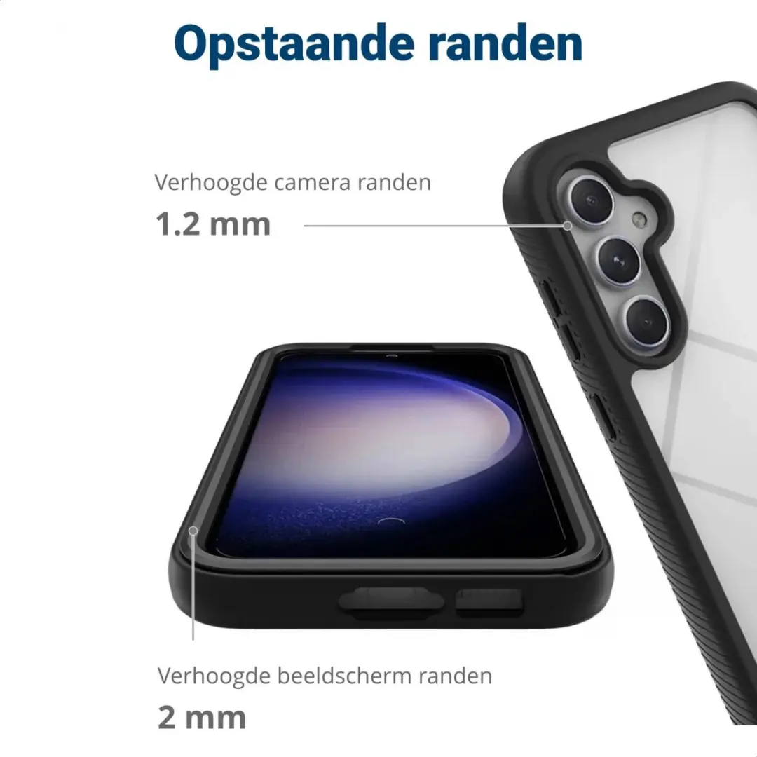 Selected by GSMpunt Hoesje Samsung Galaxy S23 FE - Schokbestendig - Zwart/Transparant