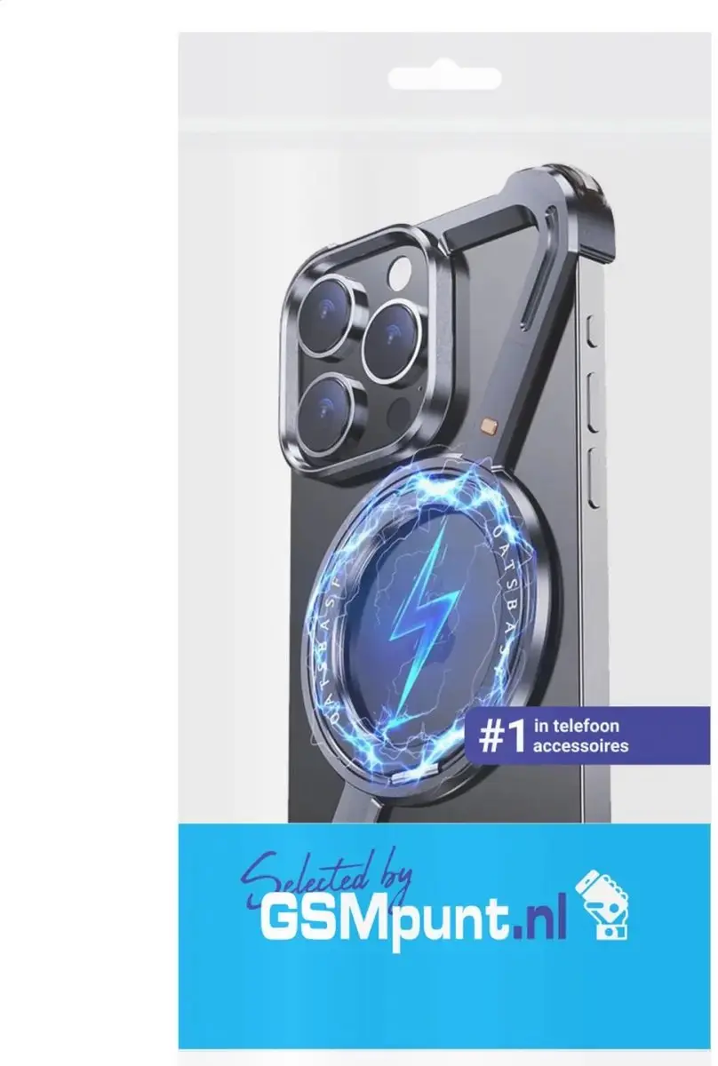Selected by GSMpunt Apple iPhone 16 Pro Metal Corner Frame Hoesje - Zwart