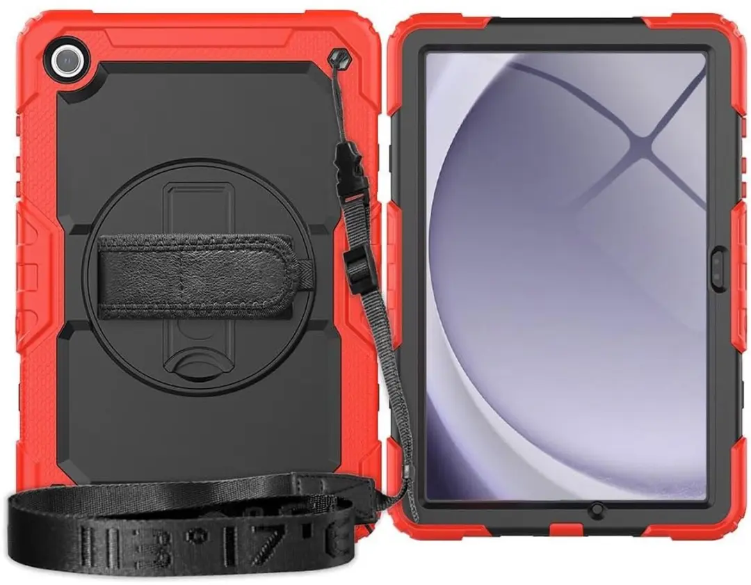 Selected Hoes Samsung Galaxy Tab A11 Plus - Rood - 360° Handriem