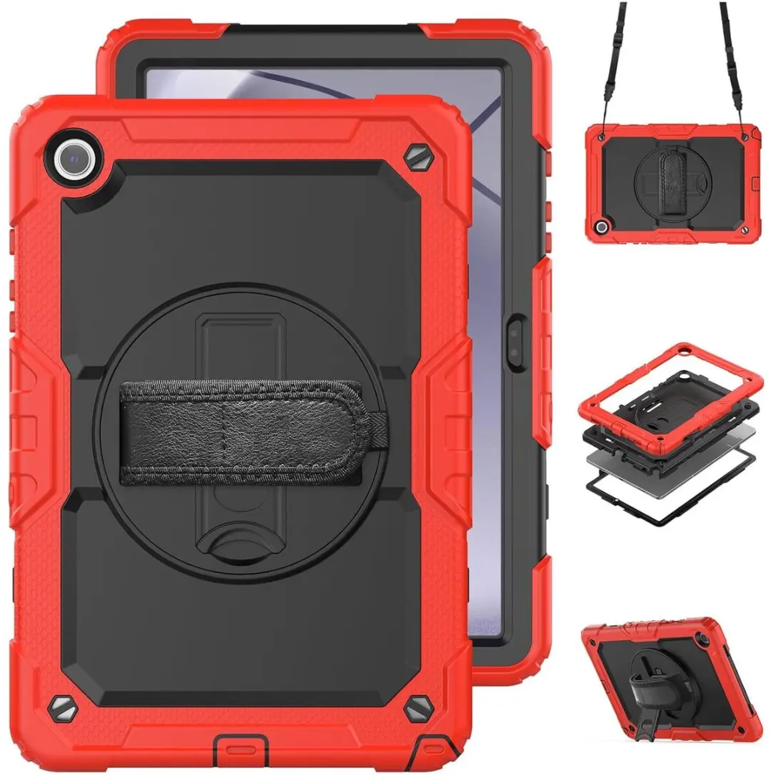 Selected Hoes Samsung Galaxy Tab A11 Plus - Rood - 360° Handriem