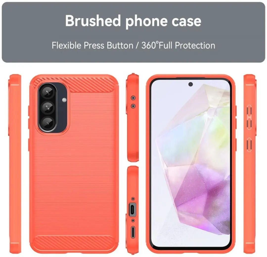 Selected Geborsteld TPU Hoesje Samsung Galaxy A56 - Rood