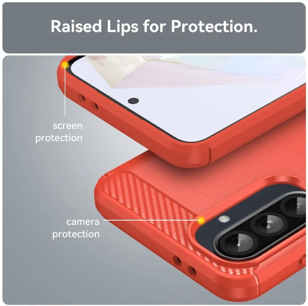 Selected Geborsteld TPU Hoesje Samsung Galaxy A56 - Rood