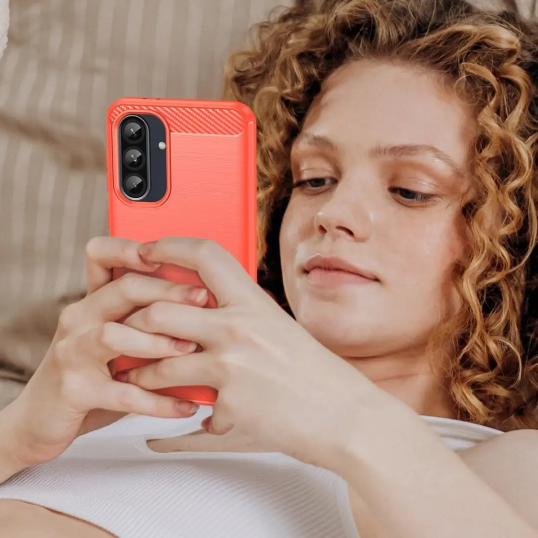 Selected Geborsteld TPU Hoesje Samsung Galaxy A56 - Rood
