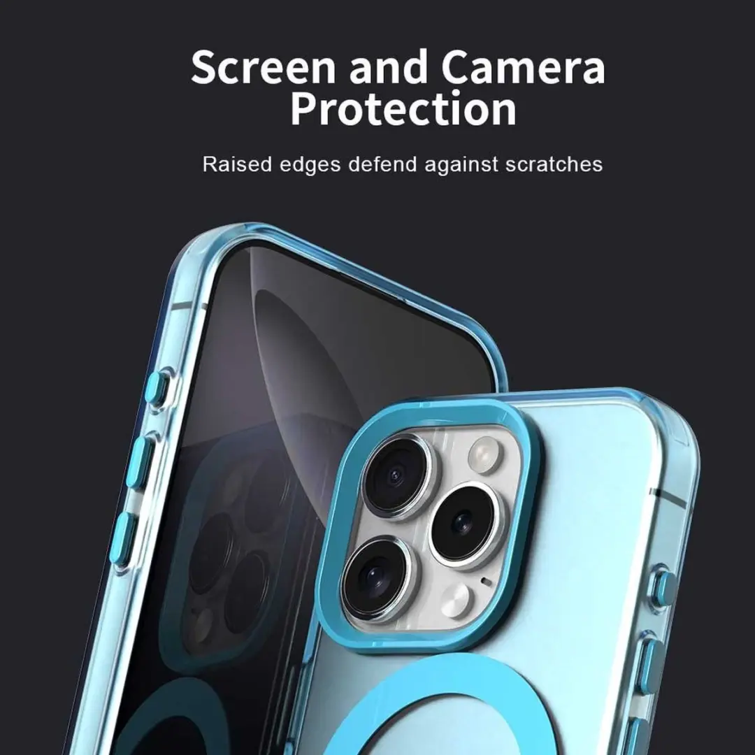 Selected MagSafe Backcover iPhone 16 Pro Max - Blauw & Transparant