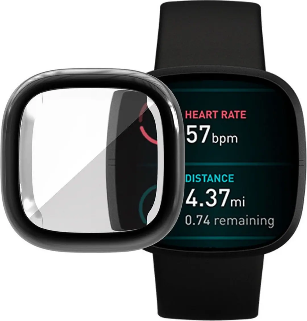 Fitbit Versa 3/Sense Hoesje Full Protect Flexibel - Zwart