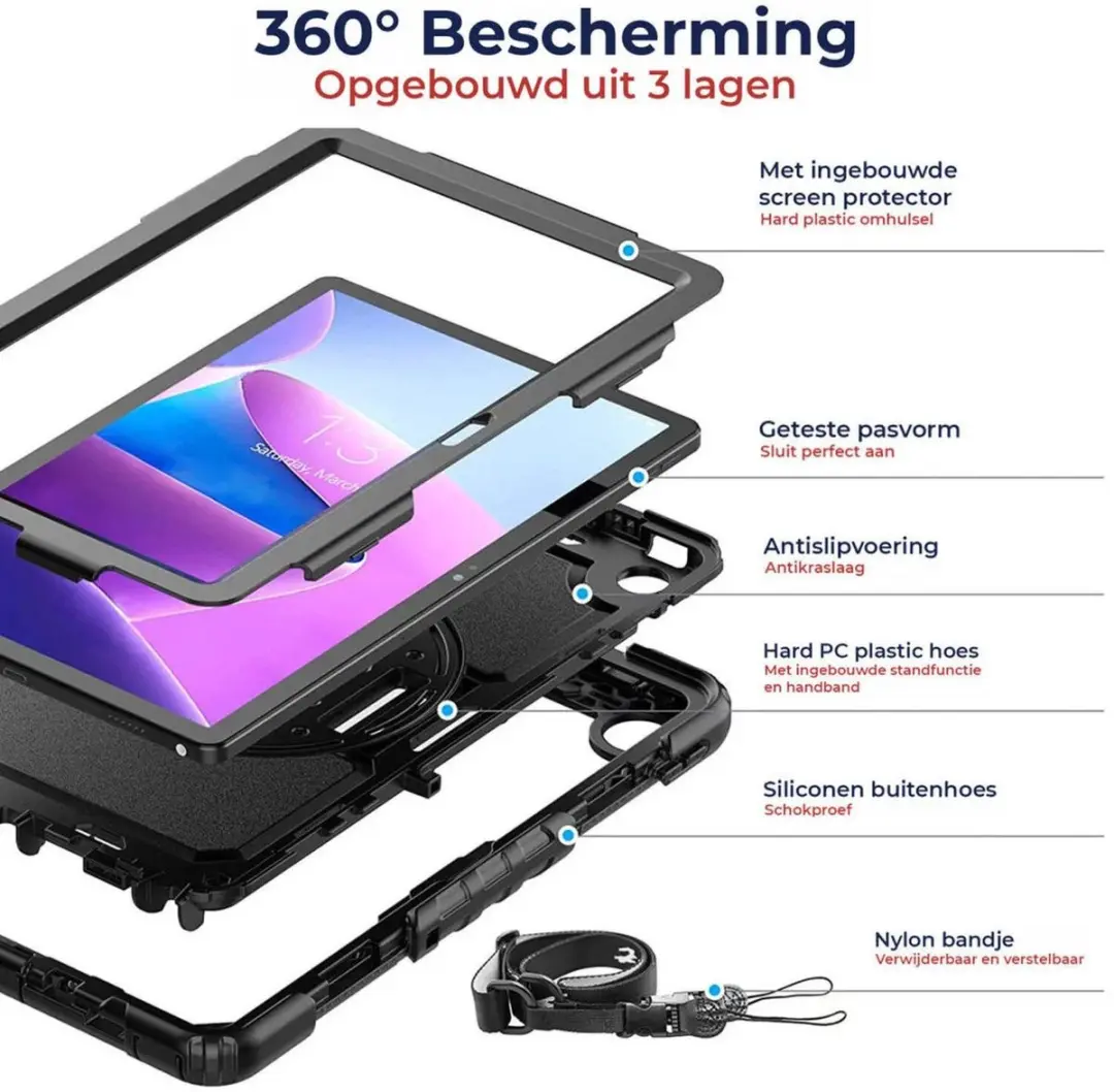Selected Hoes Lenovo Tab M10 Plus Gen 3 - Roze - met Screenprotector