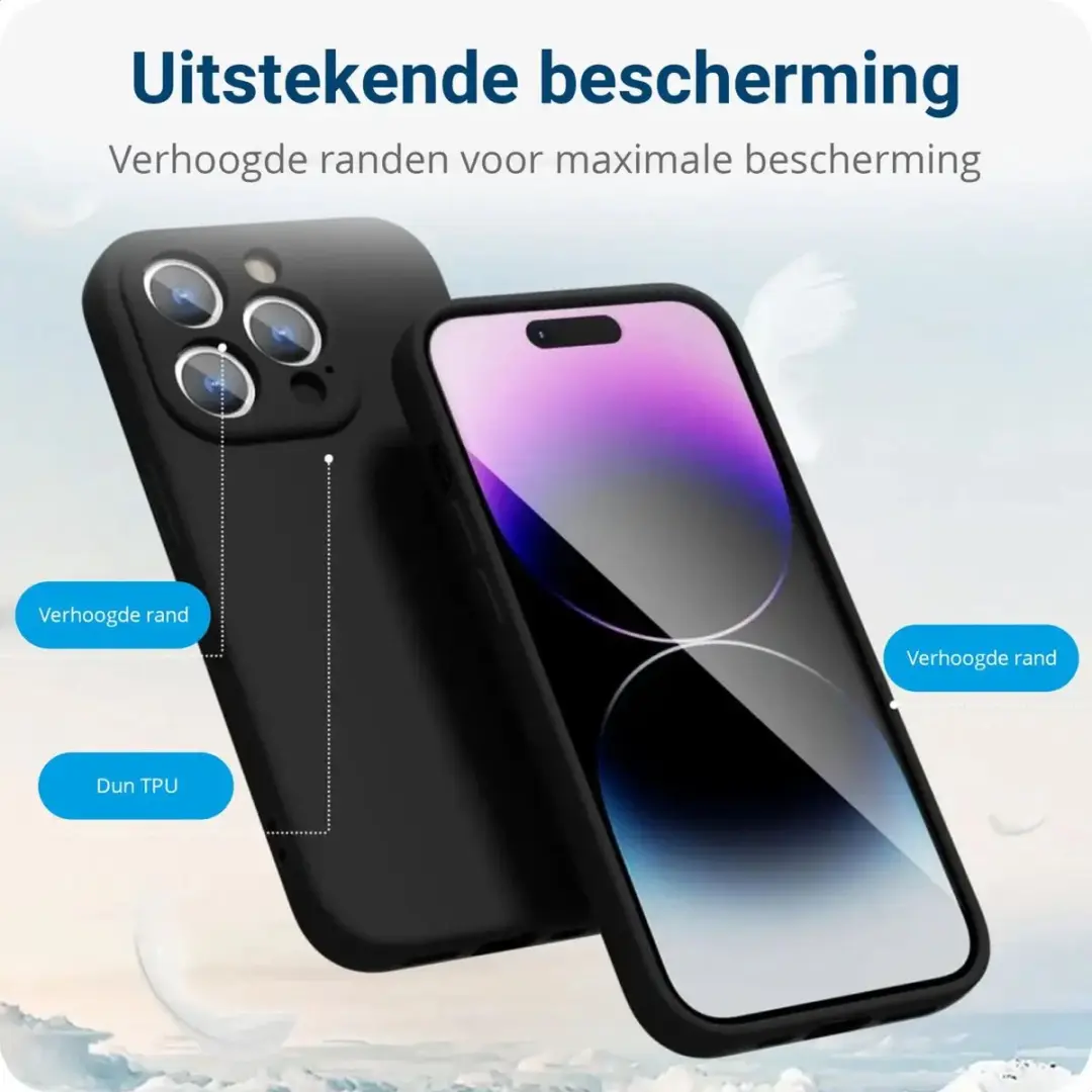 Selected Hoesje iPhone 14 Pro Camera Bescherming - Zwart