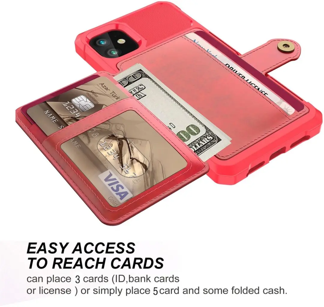 Selected Portemonnee Hoesje iPhone 11 - 4 Pasjes - Rood
