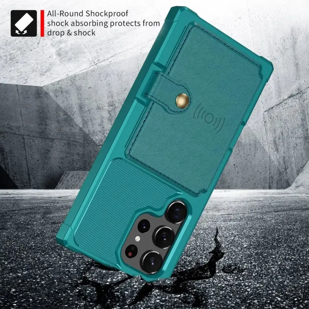 Selected Portemonnee Hoesje Samsung Galaxy S23 Ultra - Groen - 4 Pasjes