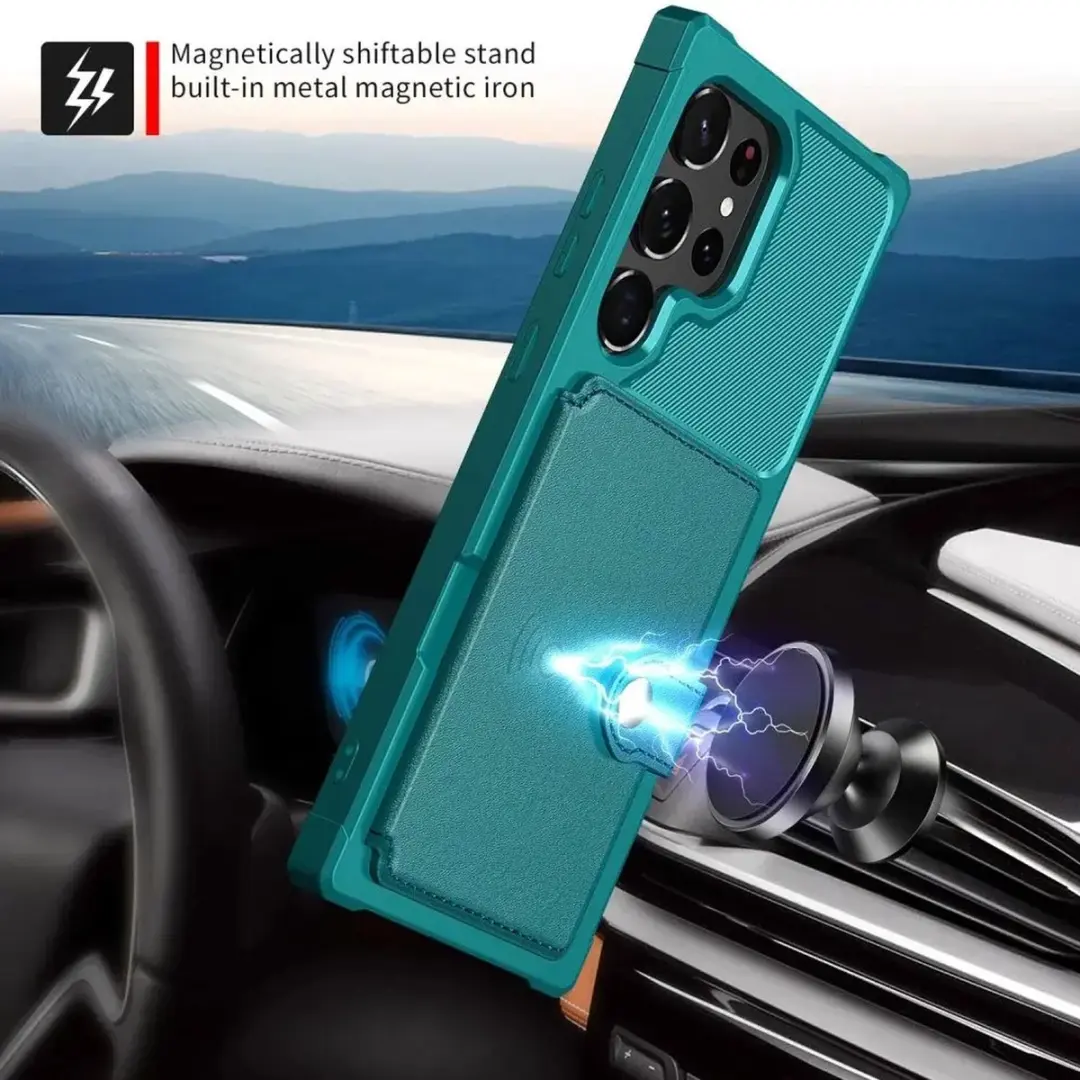 Selected Portemonnee Hoesje Samsung Galaxy S23 Ultra - Groen - 4 Pasjes
