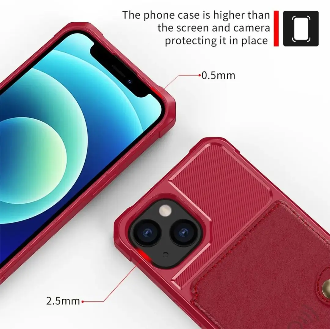 Selected Portemonnee Hoesje iPhone 13 - 4 Pasjes - Rood