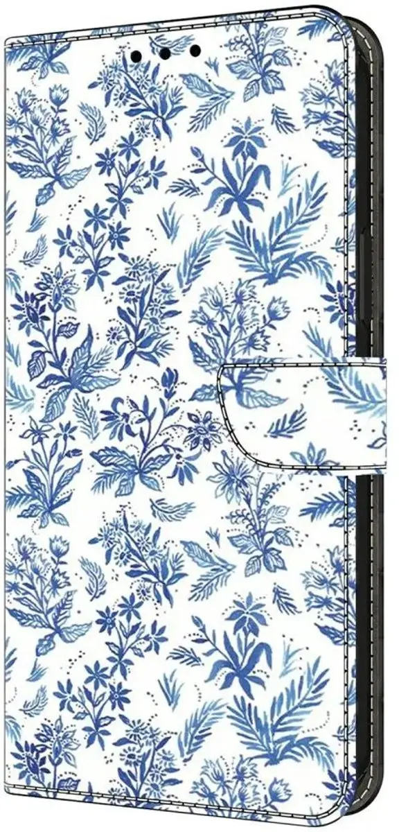 Selected Hoesje Samsung Galaxy A57 Book Case Bloemenveld - 2 Pasjes - Wit/Blauw
