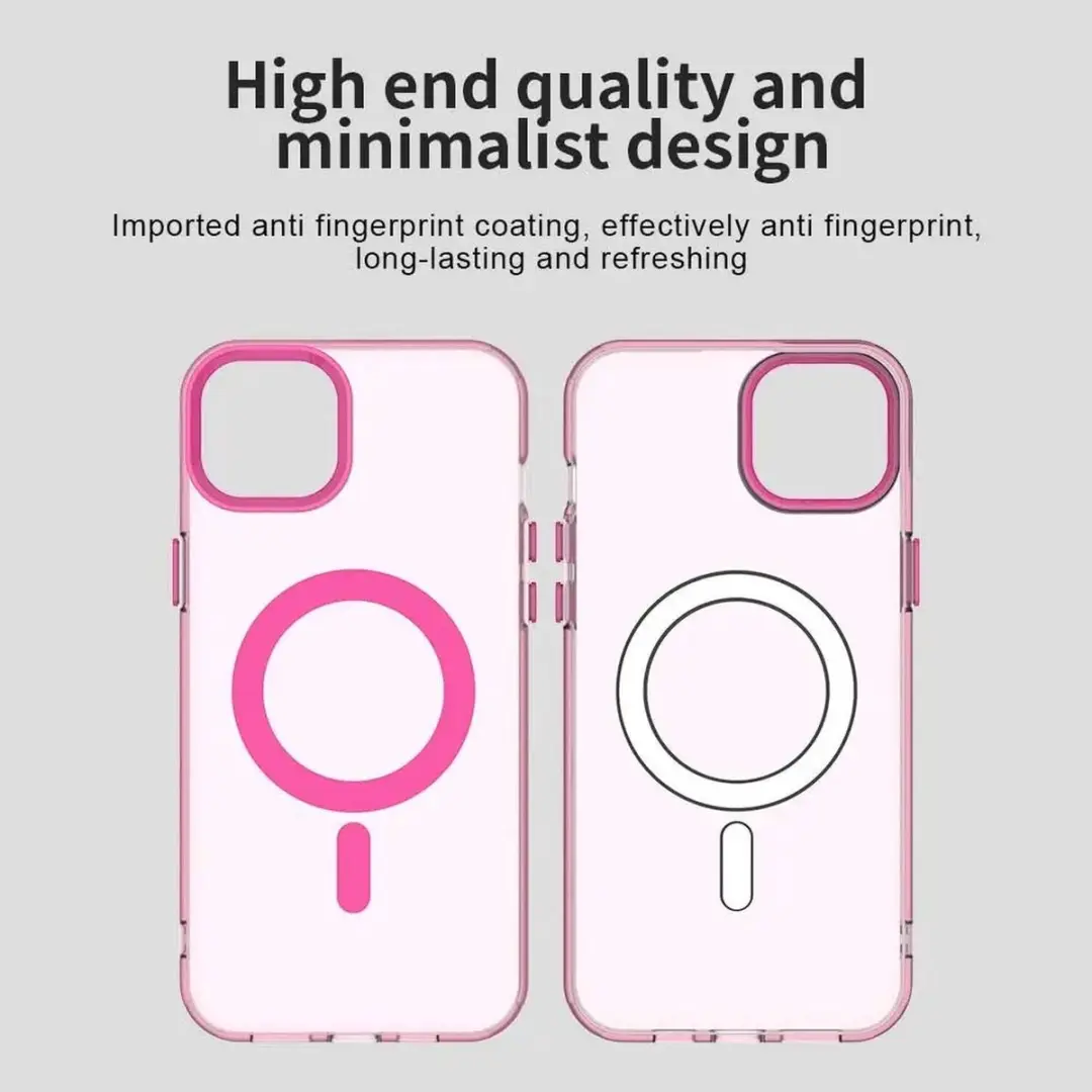 Selected MagSafe Backcover iPhone 13/14 - Roze Transparant