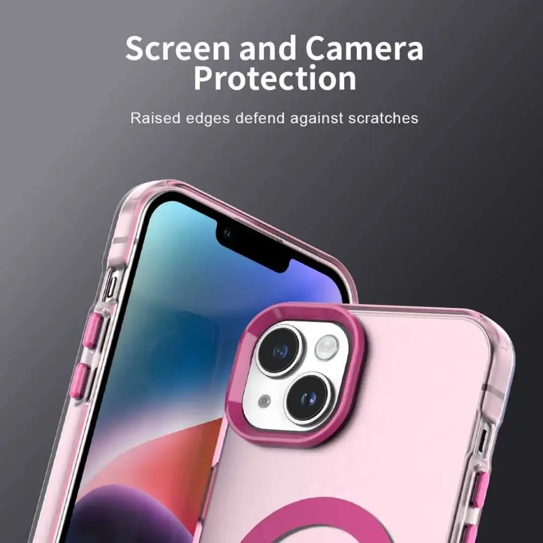 Selected MagSafe Backcover iPhone 13/14 - Roze Transparant