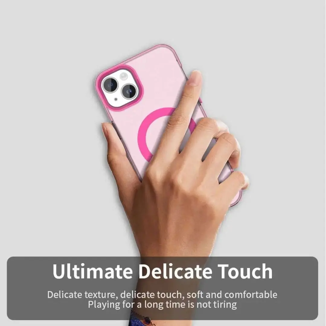 Selected MagSafe Backcover iPhone 13/14 - Roze Transparant