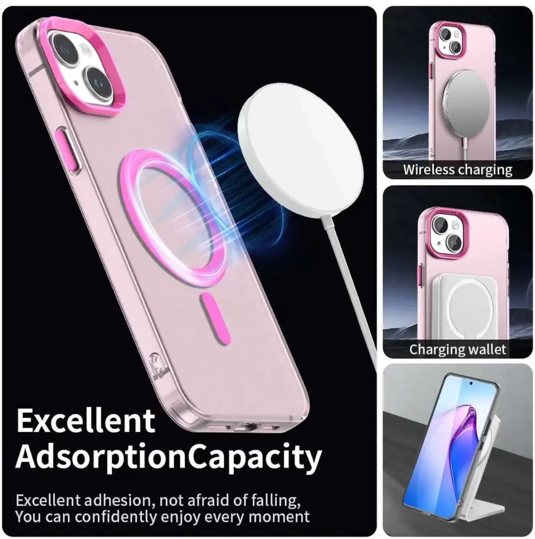 Selected MagSafe Backcover iPhone 13/14 - Roze Transparant
