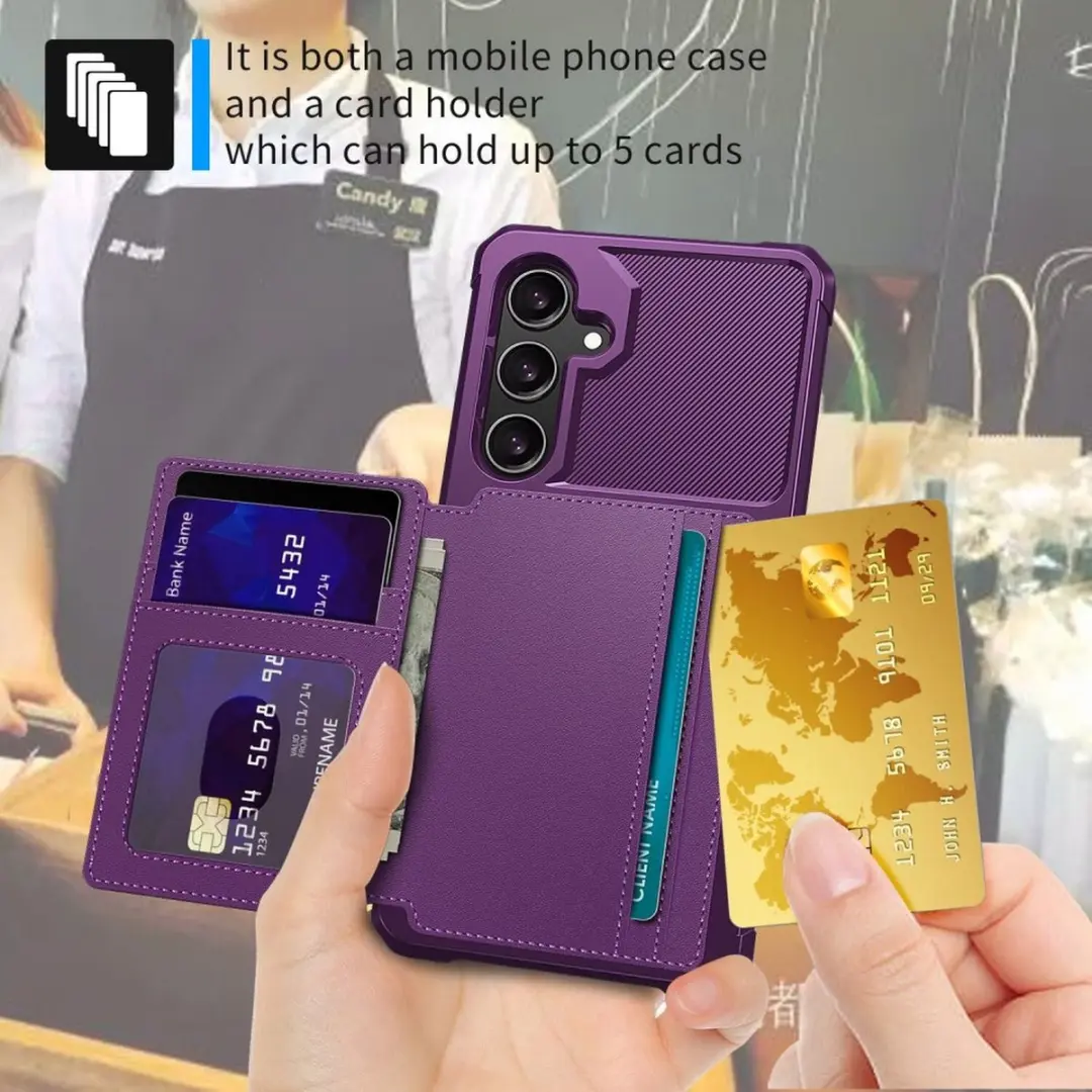 Selected Portemonnee Hoesje Samsung Galaxy S25 FE - 4 Pasjes - Paars
