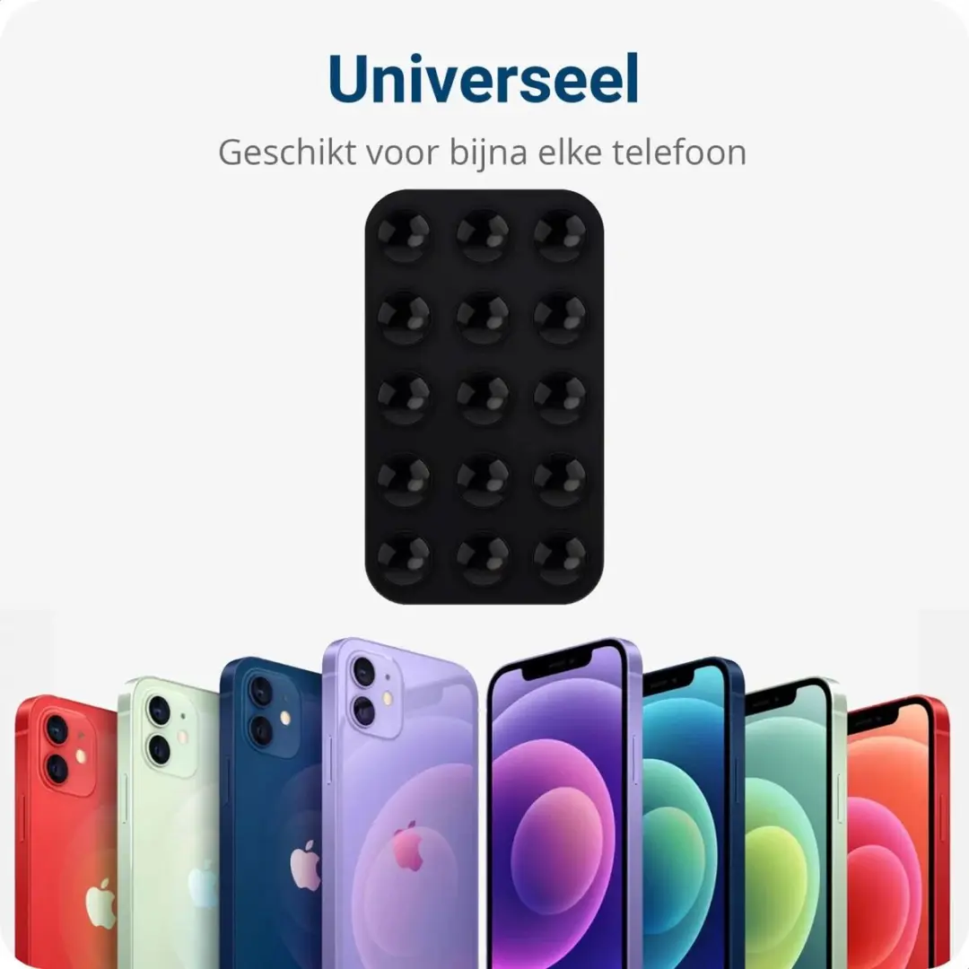 Selected SBG Siliconen Telefoonhouder Zuignap - Zwart